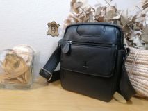 7156 BOLSO DE COLGAR PIEL NEGRO/MARRÓN J.L. PIEL