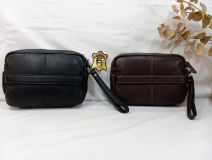 71521 BOLSO DE MANO PIEL NEGRO/MARRÓN J.L.PIEL