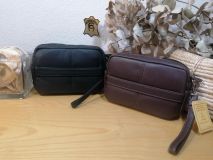 71521 BOLSO DE MANO PIEL NEGRO/MARRÓN J.L.PIEL