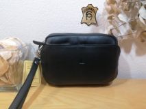 71521 BOLSO DE MANO PIEL NEGRO/MARRÓN J.L.PIEL
