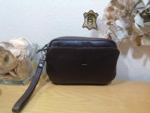 71521 BOLSO DE MANO PIEL NEGRO/MARRÓN J.L.PIEL