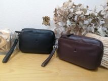 71521 BOLSO DE MANO PIEL NEGRO/MARRÓN J.L.PIEL