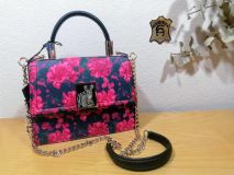 BOLSO BERTA SMALL FLOWERS NEGRO/ROSA CHOCOLAT D'OR