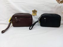 71522 BOLSO DE MANO PIEL NEGRO/MARRÓN J.L.PIEL