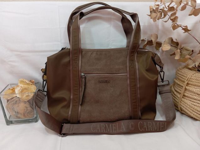 186019 BOLSO PIEL TAUPE CARMELA