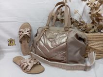 16164901 SANDALIA TIPO ZUECO PLANO PIEL ORO CARMEL