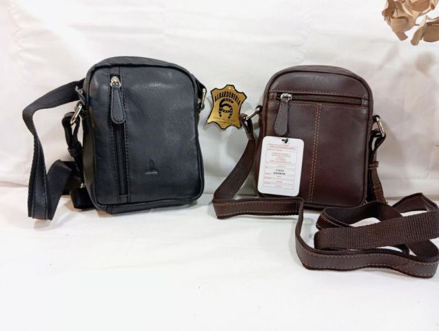 71512 BOLSO COLGAR PIEL NEGRO/MARRÓN/CUE J.L. PIEL