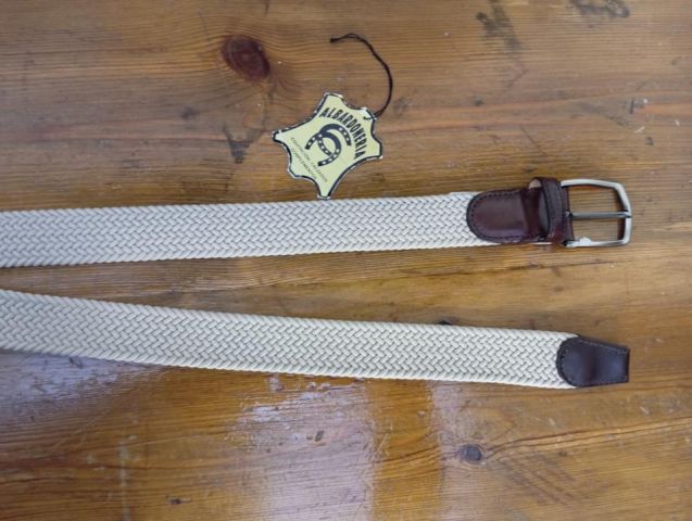 11643 CINTURON PIEL VAQUETA ELASTICO BEIG POSSUM