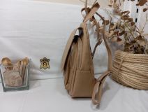 02-1075 MOCHILA DOLLARO PIEL VACUNO CAMEL 22X32X10