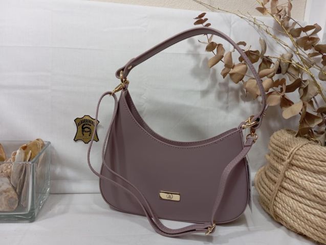26-1025 BOLSO RUGA PIEL VACUNO NUDE 28X16X7