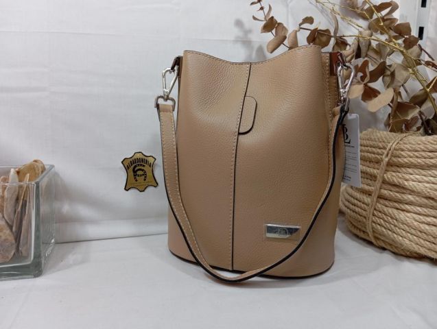 14-1080 BOLSO DOLLARO PIEL VACUNO CAMEL 23X28X16