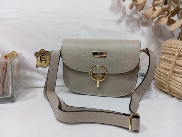 29-1055 BOLSO DOLLARO PIEL VACUNO TAUPE 22X16X6