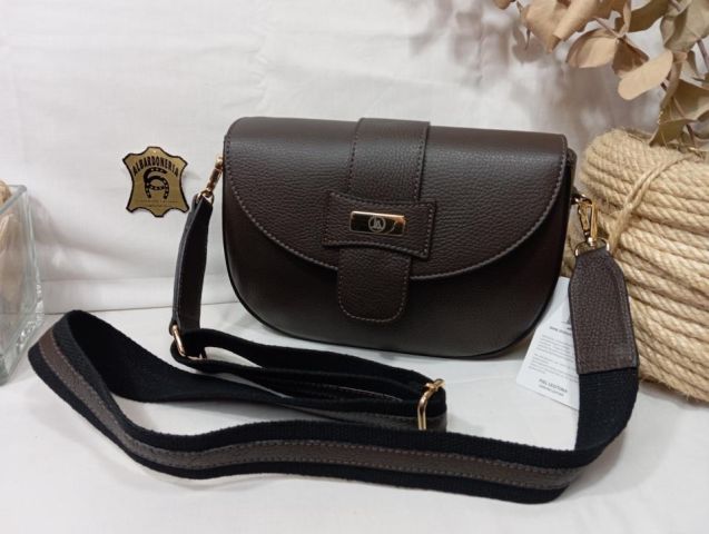 03-1020 BOLSO DOLLARO PIEL VACUNO MARRÓN 17X26X8