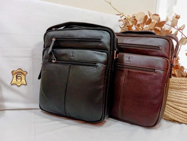 71712 BOLSO COLGAR PIEL NEGRO/MARRÓN/CUE J.L. PIEL