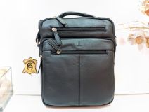 71712 BOLSO COLGAR PIEL NEGRO/MARRÓN/CUE J.L. PIEL