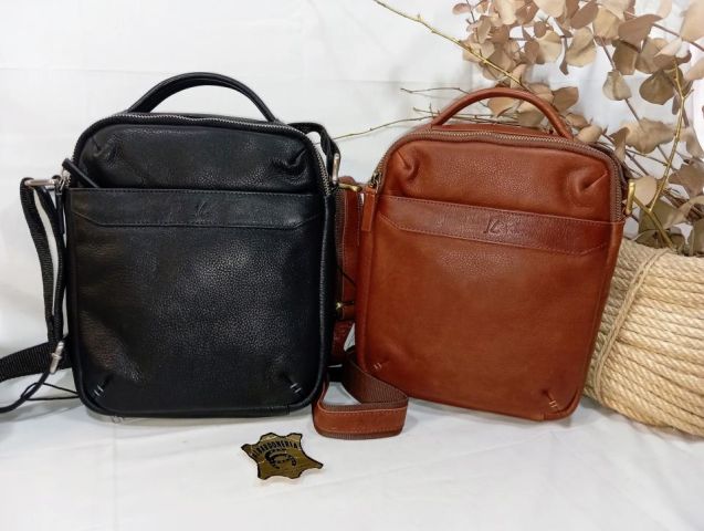 72014 BOLSO COLGAR PIEL NEGRO/MARRÓN/CUE J.L. PIEL