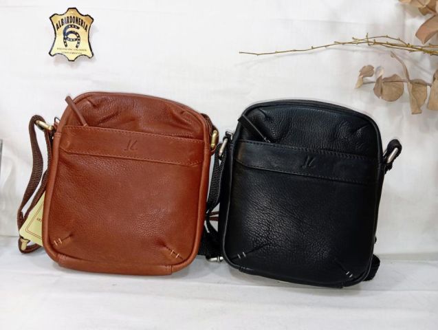 72012 BOLSO COLGAR PIEL NEGRO/MARRÓN/CUE J.L. PIEL