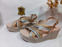26783 SANDALIA CUÑA COMBI MET PETRI ORO 24 HRS