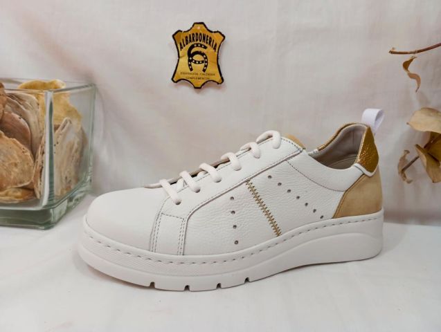 502032 DEPORTIVO POMPAS F1665 INDIOS BLANCO ORO