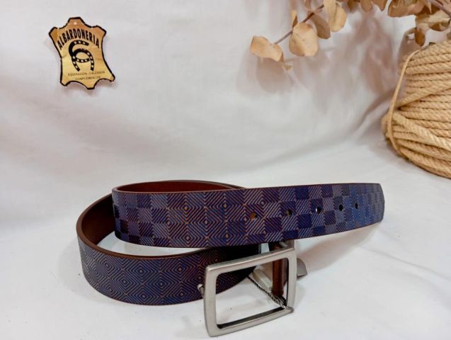 11749 CINTURON PIEL VAQUETA MUSTAN GRB.ROMBOMARINO