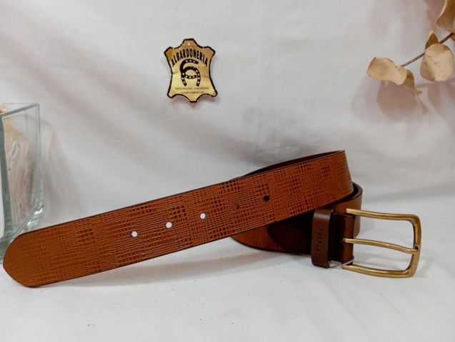 11750 CINTURON PIEL VAQUETA MUSTAN GRB.LINO CUERO