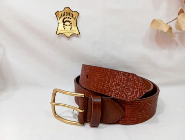 11750 CINTURON PIEL VAQUETA MUSTAN GRB.LINO ROJO