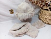 41000062 SET 2P GORRO-CUELLO PELO LISO