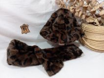 41000065 SET 2P GORRO-CUELLO PELO ANIMALPRINT